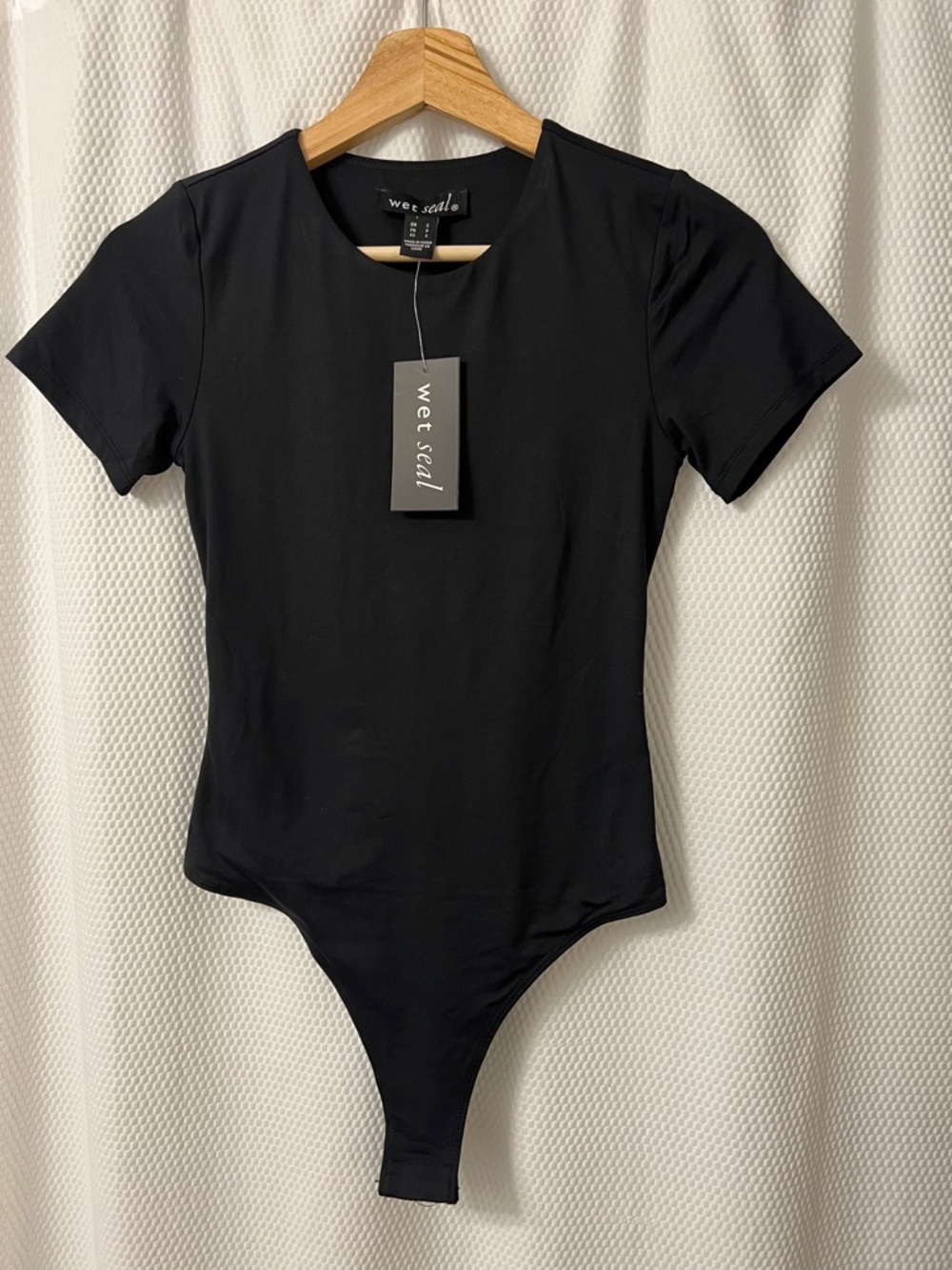 NWT Wet Seal Black Short Sleeve Bodysuit Y2K Small